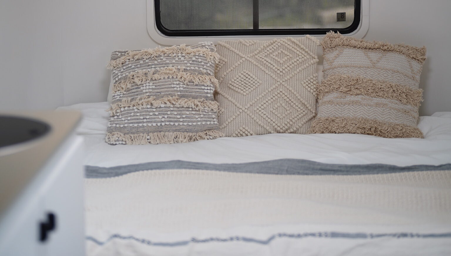 エアストリーム内のベッド